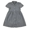 Black gingham with buttons school summer dress