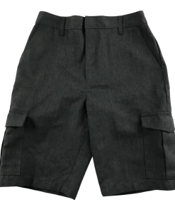 Grey cargo pockets school shorts