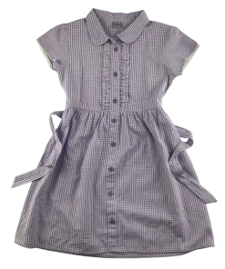 Lilac gingham with belt summer school dress