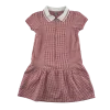 Red gingham with zipper school summer dress