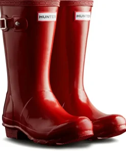 Hunter Junior Originals Gloss Boot Military Red