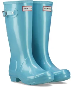 Hunter Original Pearlised Wellington Boots Pool Blue