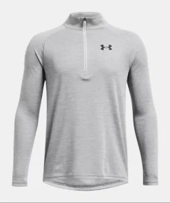 UA Tech Textured 1/2 Zip Y Mod Gray/Black