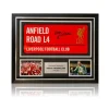 Bruce Grobbelaar Hand Signed RED ‘Anfield Road’ Metal Sign In Deluxe Classic Frame