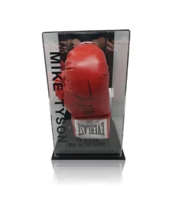 Mike Tyson Hand Signed Red Everlast Boxing Glove in Deluxe Acrylic Display Case