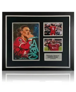 Darwin Nunez Hand Signed LIMITED EDITION 'KOP ART' Print In Deluxe Classic Frame