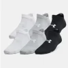UA Essential No Show Sock 6Pack Kids Black