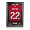 Hugo Ekitike Hand Signed Liverpool 2025-26 Home Shirt in Deluxe Classic Frame