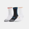 UA Performance Tech 3Pack Crew Socks Y Black/Multi