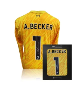 Alisson Becker Hand Signed Liverpool 2024-25 3rd Keeper Shirt in AAA Gift Box