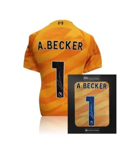 Alisson Becker Hand Signed Liverpool 2023-24 3rd Keeper Shirt in AAA Gift Box
