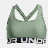 UA Crossback Sports Bra Girls Silica Green / White