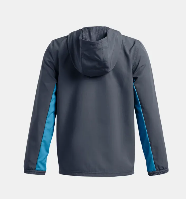 UA Rival Woven Jacket B Downpour Gray / Ether Blue - Image 2