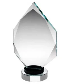 Clear Glass Diamond on Black & Clear Round Base (15mm Thick)