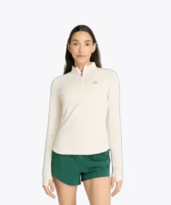 NB Athletic Heat Grid Half Zip Top W Linen Heather