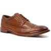 Dune Superior Leather Wingtip Brogue Shoes Brown