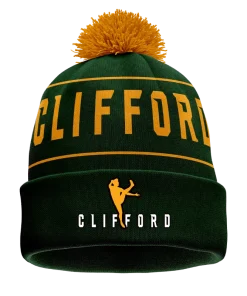Clifford Range Bobble Hat Forest Green/Amber