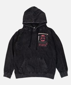 Yarnaby & The Doctor Black Mineral Wash Drawstring Hoodie